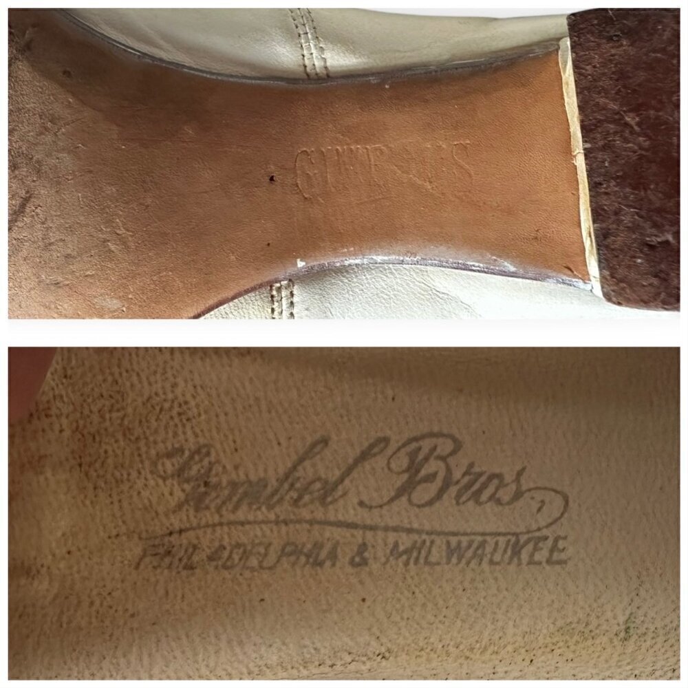 Vintage Victorian/Edwardian White Pumps with Floral Decoration, Gimbel Brothers - Picture 11 of 15